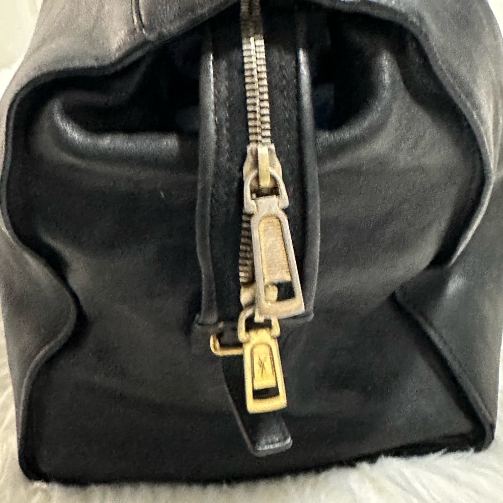 Yves Saint Laurent Black Leather Chyc Cabas Hand Bag  with Gold Accent - Picture 7 of 10